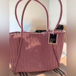 Roller Rabbit Dusty Pink Embossed Logo Tote